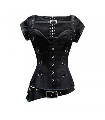 Women Belted Corset Black Buckle Corset  (2025)